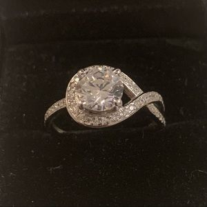Sterling silver cubic zirconia ring. Size 7.